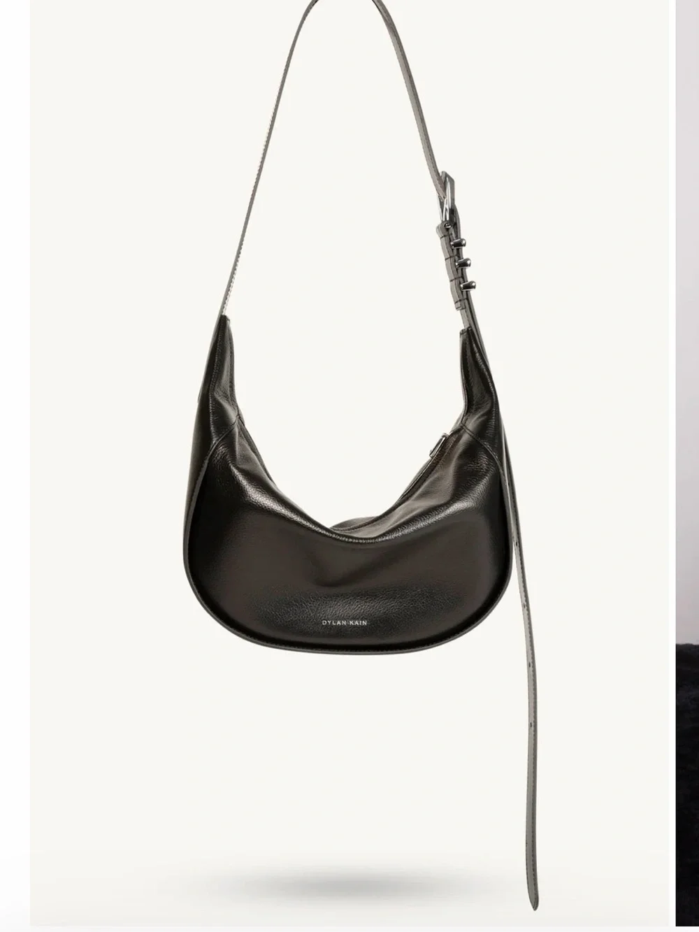 Dylan Kain Black Leather Hobo Bag